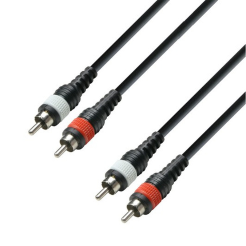Adam Hall Cables 3 STAR TCC 0300 M - Twin Cable, Adam Hall® 2 RCA x 2 RCA, 3 m
