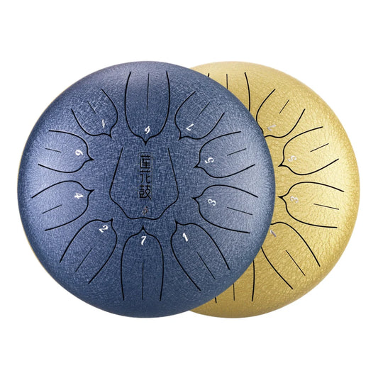 HUASHU THS11-12 Carbon Steel Tongue Drum 12 Inch 11 Notes C Major (2 Colors Available)