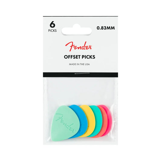 Fender 1989999104 Offset Polycarbonate Picks, Multi-Color (6)