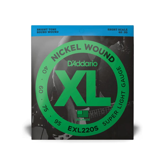 D'Addario 40-95 Super Light Short Scale Bass Strings EXL220S
