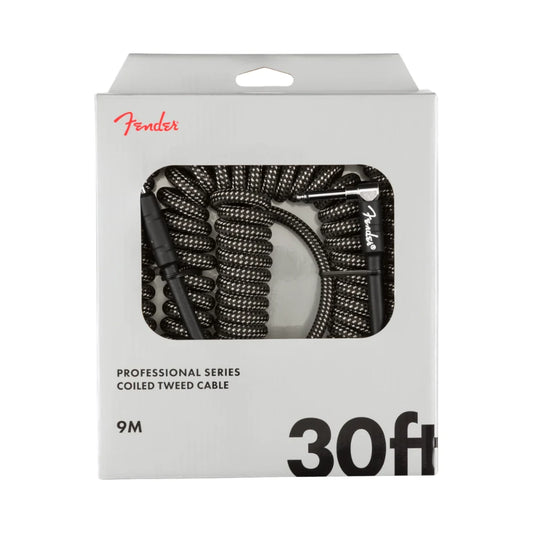 Fender Professional Series Coil Cable, 30', Gray Tweed