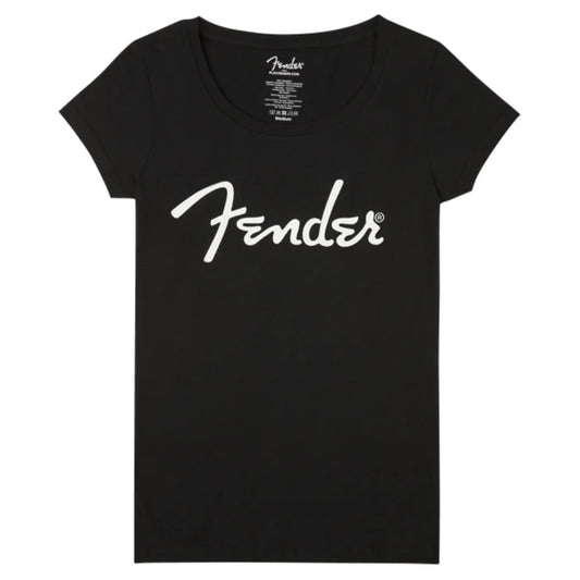 Fender Spaghetti Logo Women's Tee, Black (Multiple Sizes Available)