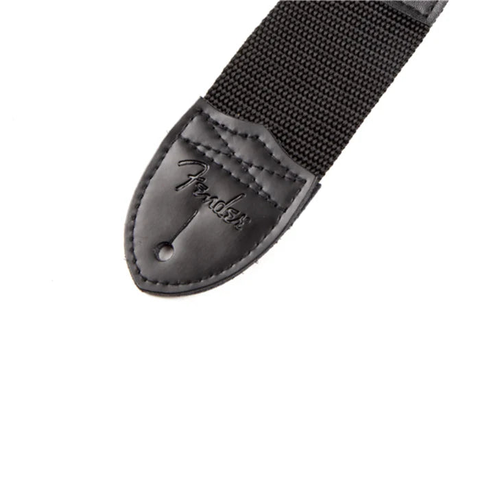 Fender Fender Logo Strap, Black/Red Logo, 2"