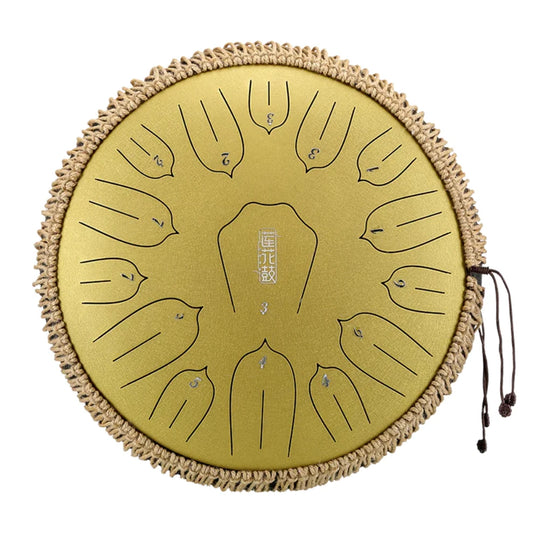 HUASHU THS15-12 Carbon Steel Tongue Drum 12 Inch 15 Notes D Major (2 Colors Available)
