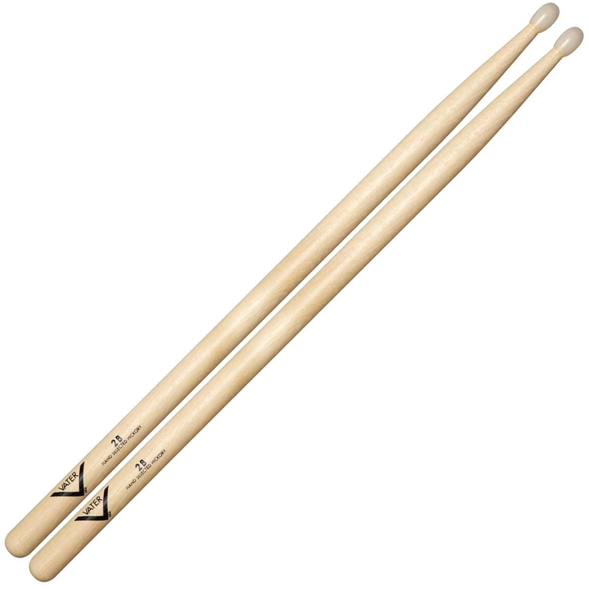 Vater 2B Nylon Tip Drumsticks – American Hickory