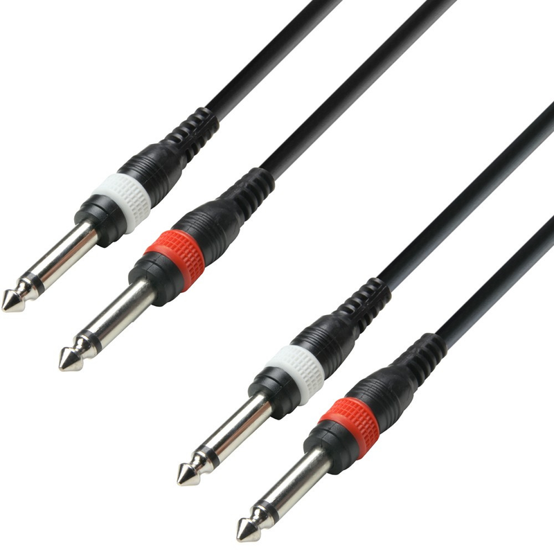 Adam Hall Cables 3 STAR TPP 0300 - Twin Cable, Adam Hall® 2 Jack TS x 2 Jack TS, 3m