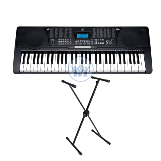 Keyboard with stand on a white background