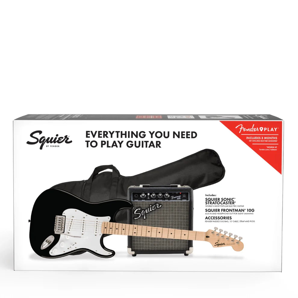 Fender, Squier Sonic Stratocaster Electric Guitar Pack (Multiple Colors Available)