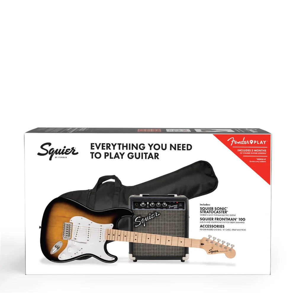 Fender, Squier Sonic Stratocaster Electric Guitar Pack (Multiple Colors Available)
