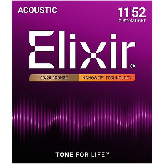 Elixir Strings Acoustic 80/20 Bronze Nanoweb Light