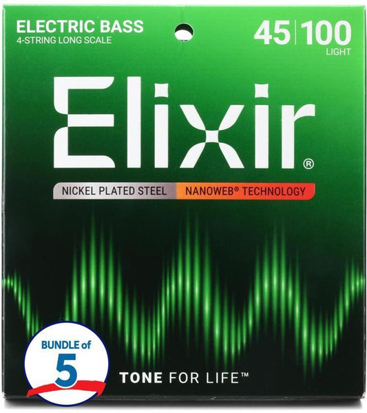 Elixir Strings Bass 4-String Nanoweb Light