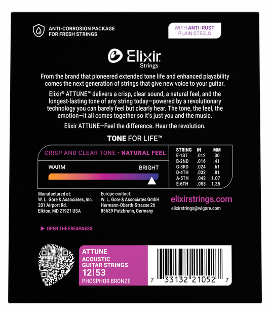 Elixir Strings Acoustic Phosphor Bronze Attune Light