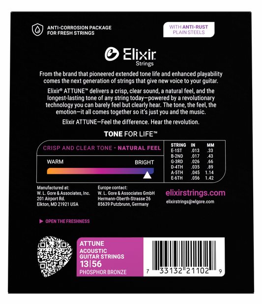 Elixir Strings Acoustic Phosphor Bronze Attune Medium