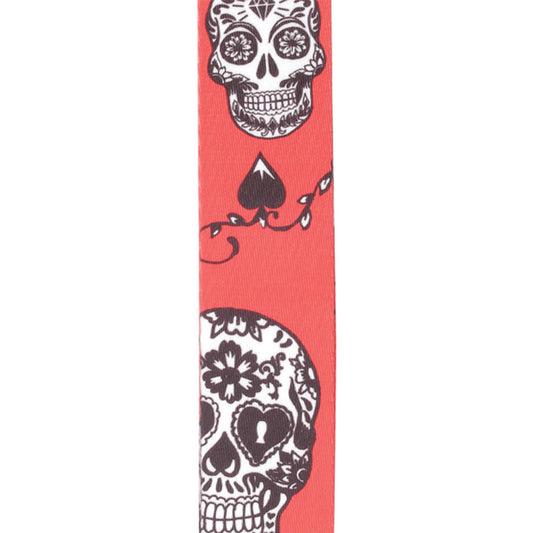 D’addario P20W1414 Polyester Red Sugar Skulls Guitar Strap