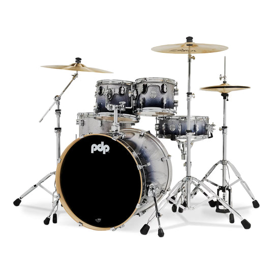 PDP Concept Maple 5-Piece Shell Pack 22", Silver-to-Black Fade, Chrome Hardware