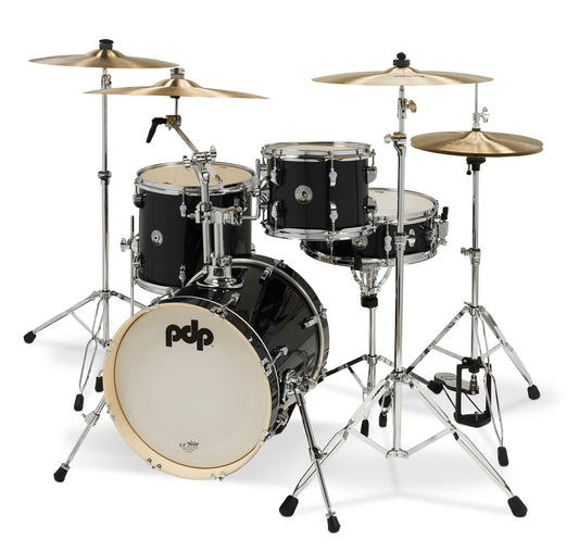 PDP New Yorker 4-Piece Shell Pack 16", Black Onyx Sparkle, Chrome Hardware