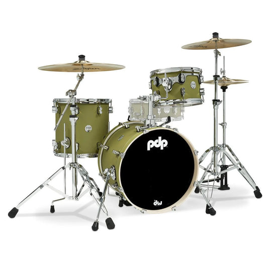 PDP Concept Maple Bop Kit 18", Satin Olive, Chrome Hardware