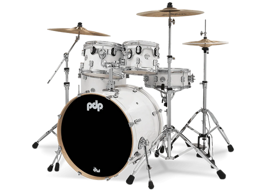 PDP Concept Maple 5-Piece Shell Pack 22", Pearlescent White, Chrome Hardware