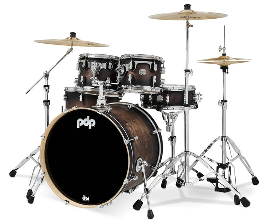 PDP Concept Maple 5-Piece Shell Pack 22", Satin Charcoal Burst, Chrome Hardware