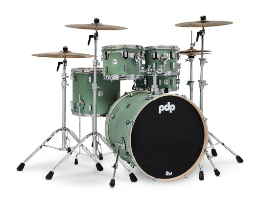 PDP Concept Maple 5-Piece Shell Pack 22", Satin Seafoam, Chrome Hardware