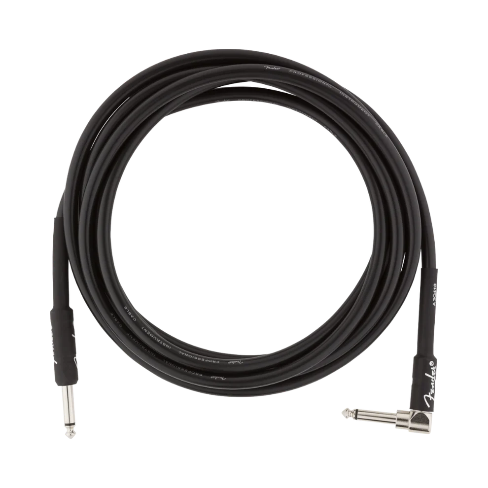 Fender Professional Series Instrument Cable, Straight-Angle, 10', Black
