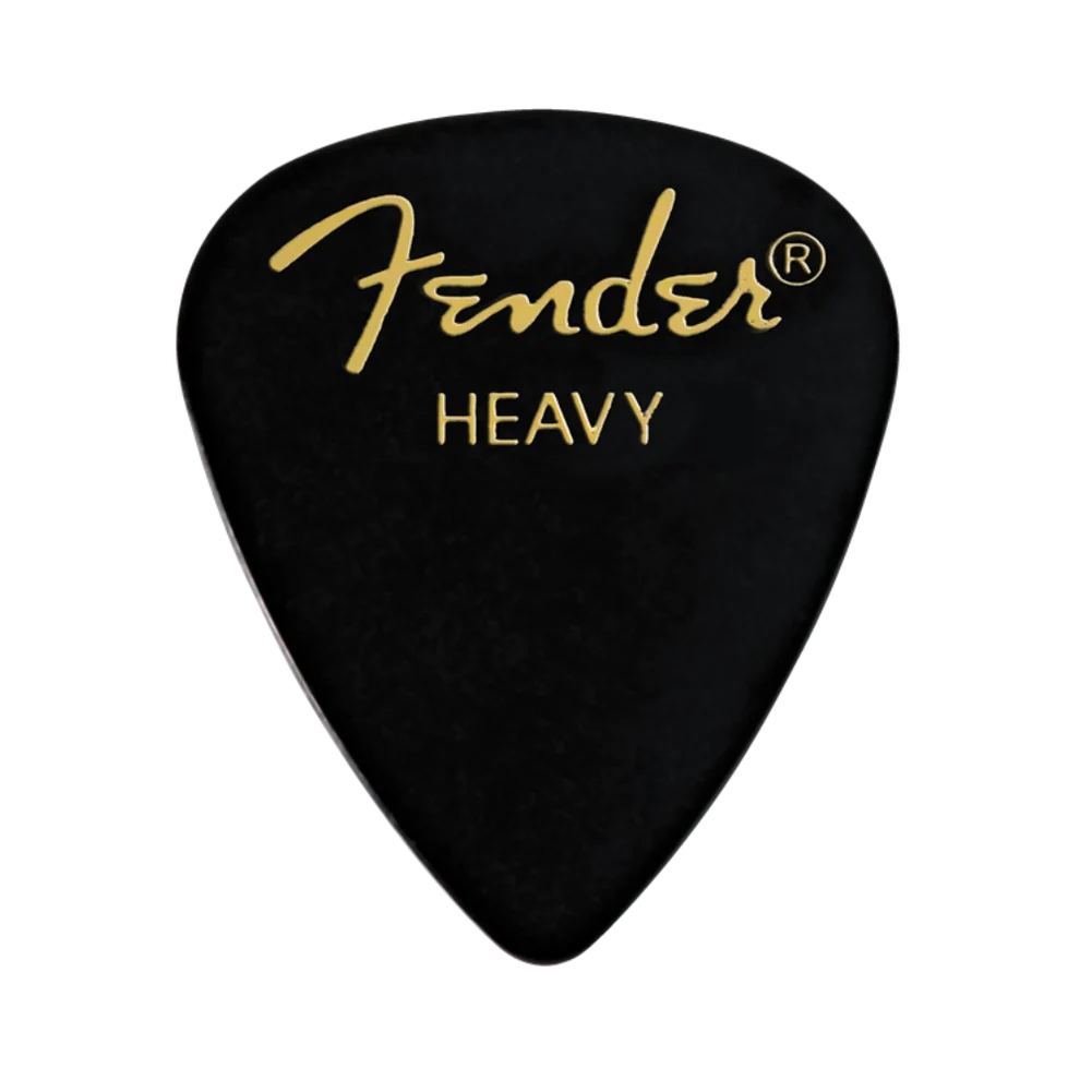 Fender Classic Celluloid Pick, Black, 351 Shape, Heavy