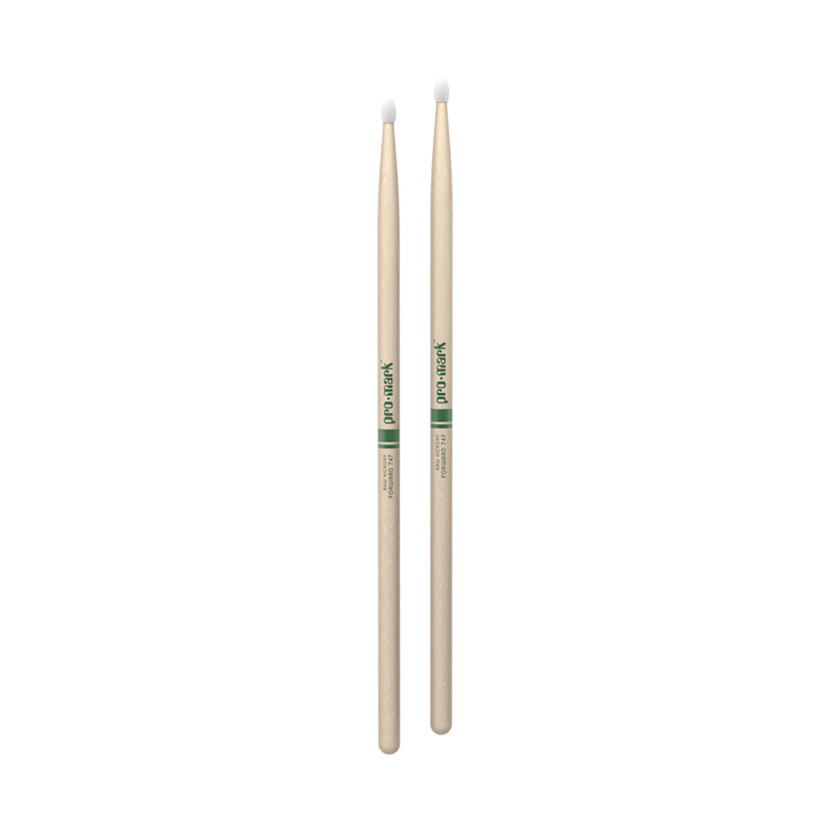 Promark TXR747N 747 Classic Forward Raw Hickory Nylon Tip Drumsticks