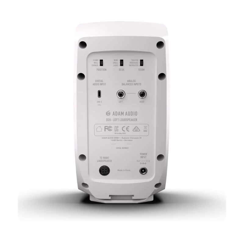 ADAM Audio D3V Desktop Monitors, White (Sold in Pairs)