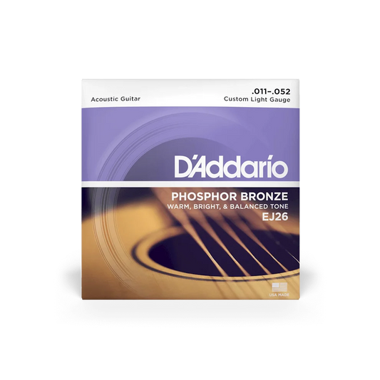 D'Addario 11-52 Custom Light Acoustic Guitar Strings EJ26
