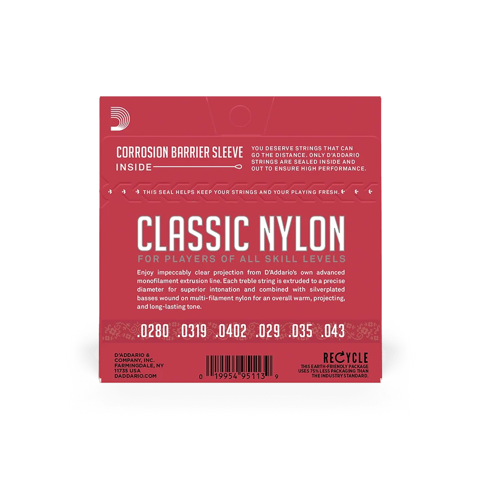 D'Addario 28-43 Normal Tension Nylon Student Classical Strings EJ27N