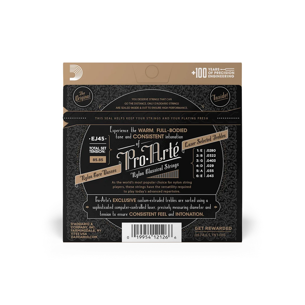 D'Addario 28-43 Normal Tension Nylon Classical Guitar Strings EJ45
