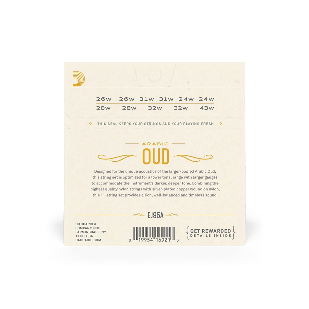 D'Addario Oud Normal Tension 11-String Set for Arabic Tuning EJ95A