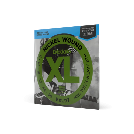 D'Addario 11-56 Medium Top/Extra Heavy Bottom Electric Guitar Strings EXL117