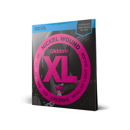 D'Addario 45-130 Regular Light Long Scale 5-String Bass Strings EXL170-5