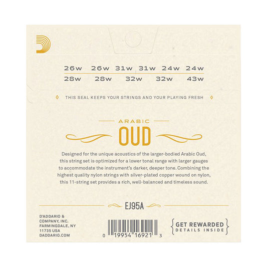 D'Addario Oud Normal Tension 11-String Set for Arabic Tuning EJ95A