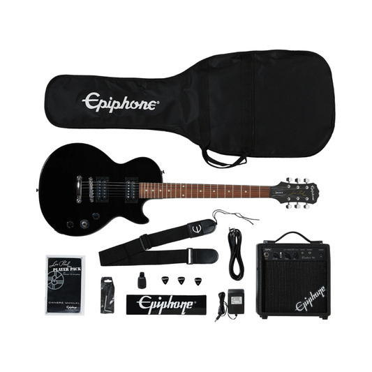 Epiphone Les Paul Electric Guitar Player Pack, 220V, Ebony