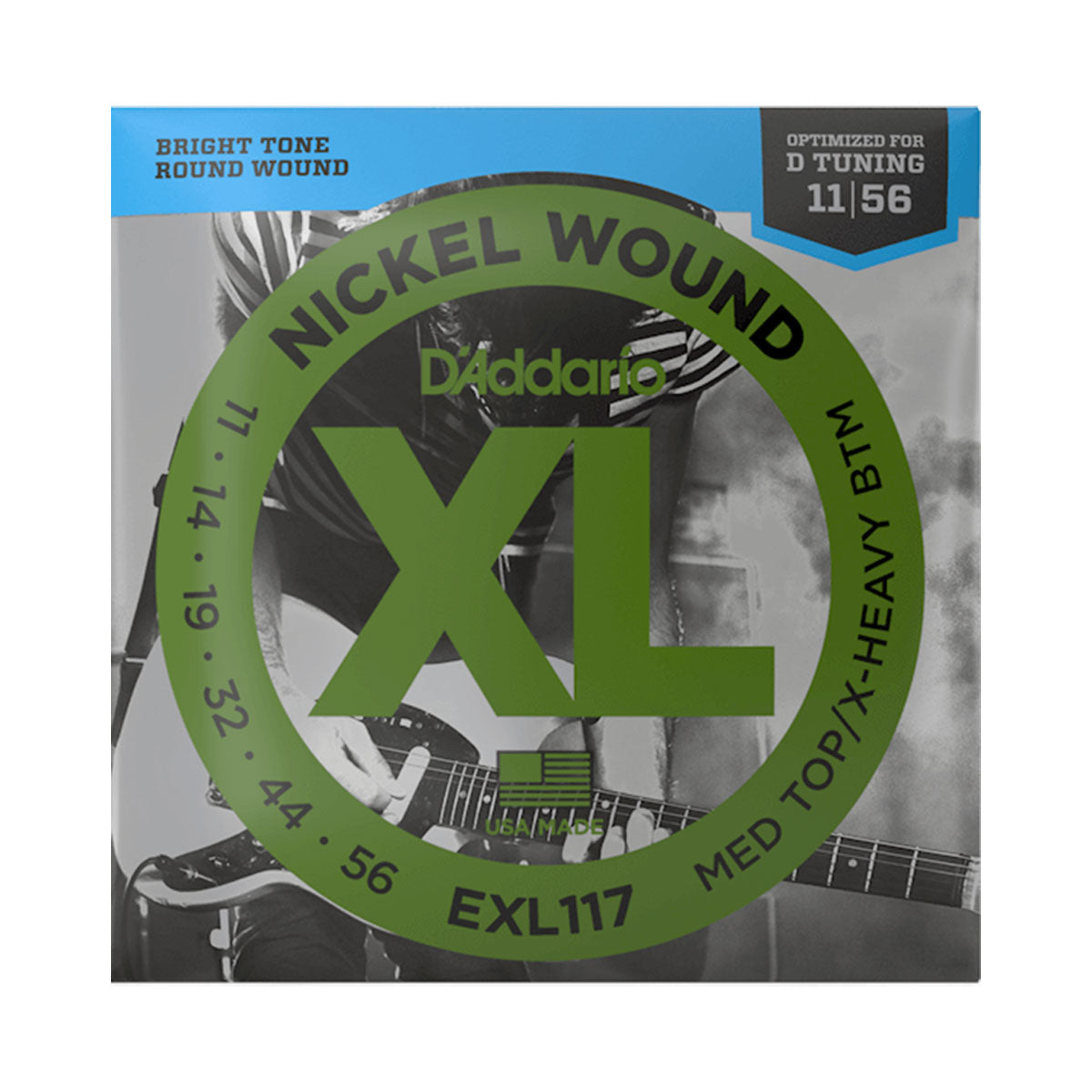 D’addario EXL117 11-56 Medium Top/Extra Heavy Bottom Electric Guitar Strings