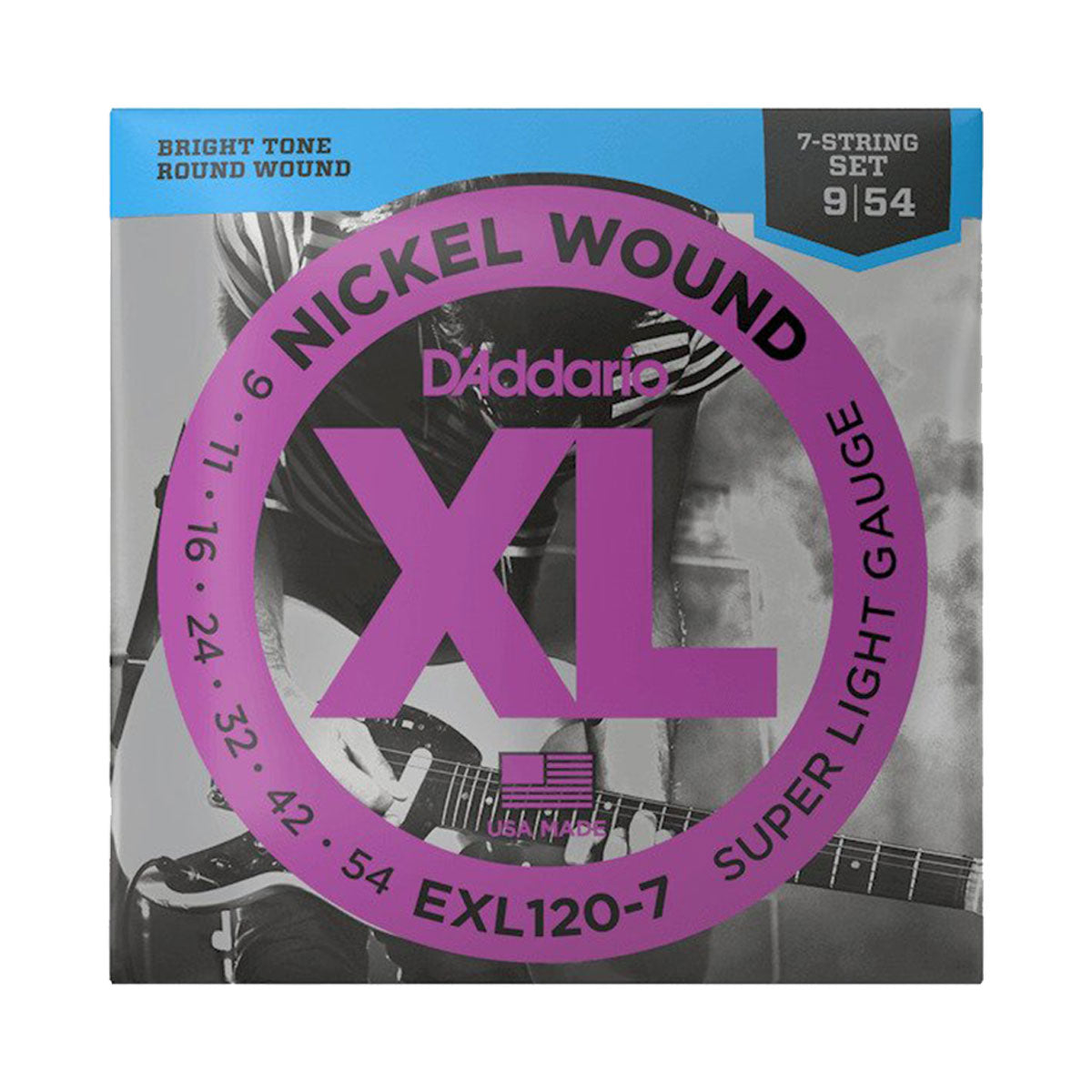 D’addario EXL120-7 09-54 Super Light 7-String Electric Guitar Strings