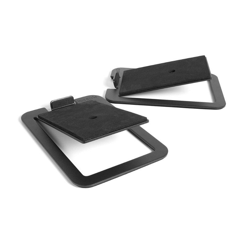 Kanto S4 Tilted Desktop Speaker Stands for Medium Bookshelf Speakers, Black (Sold in Pairs)