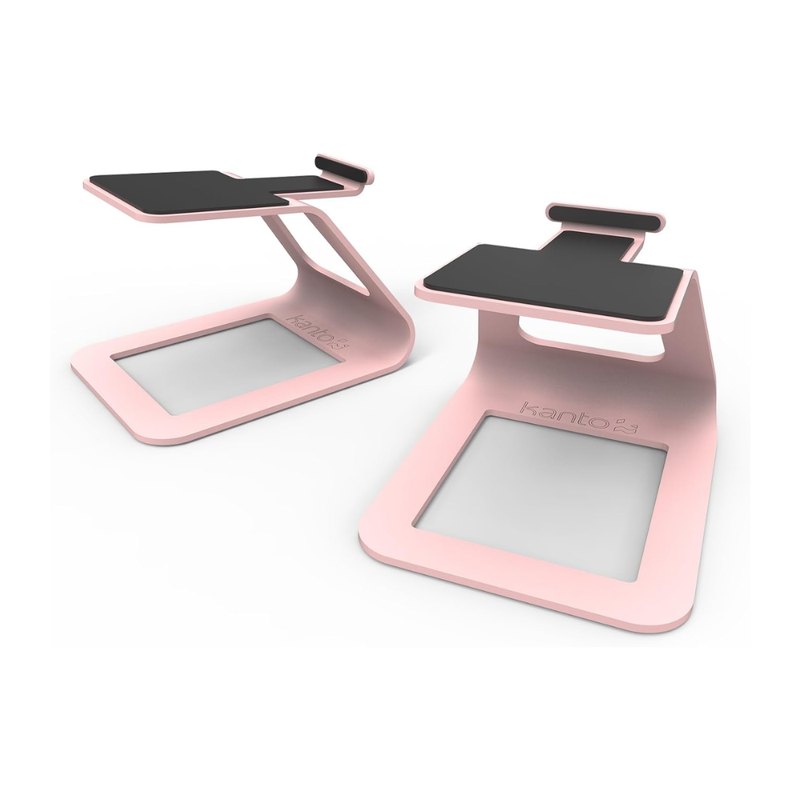 Kanto SE2 Elevated Desktop Speaker Stands for Small Speakers, Pink (Sold in Pairs)