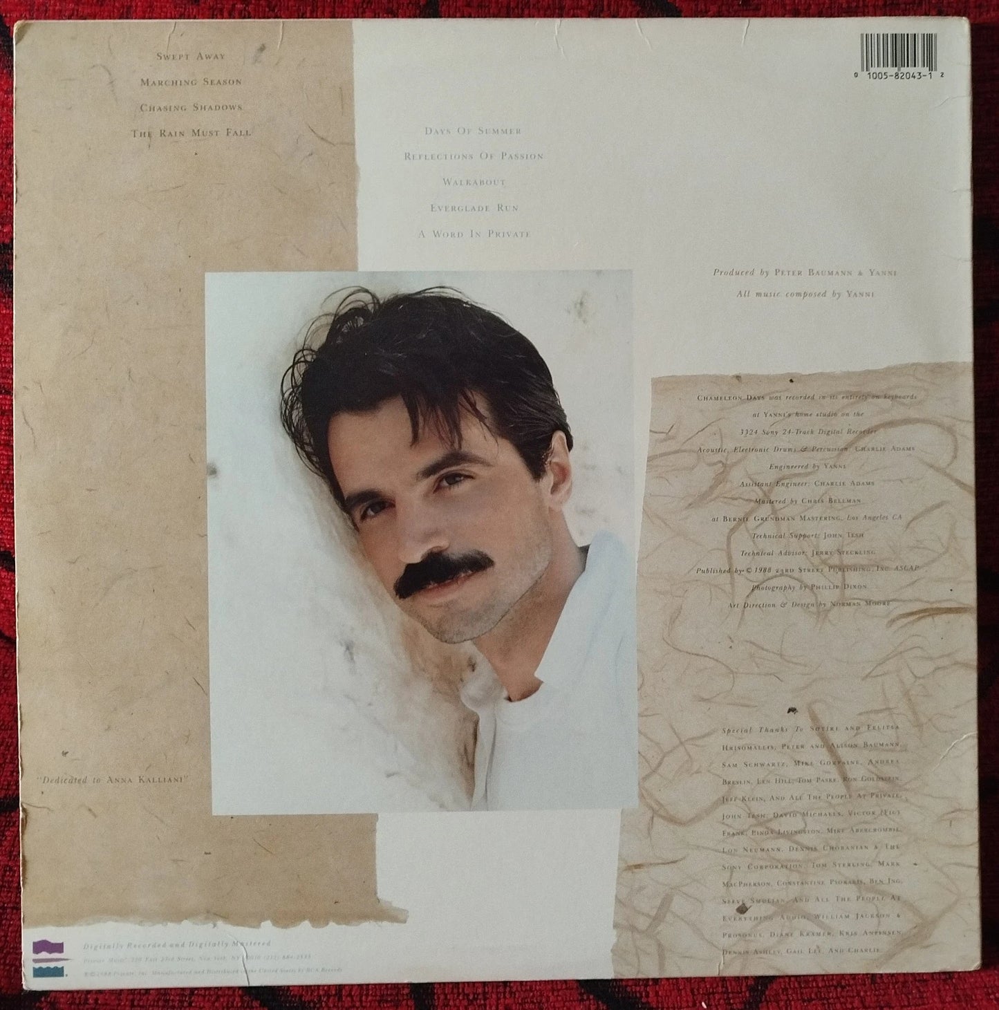 Yanni Chameleon Days Original 1988 USA LP 12" Vinyl