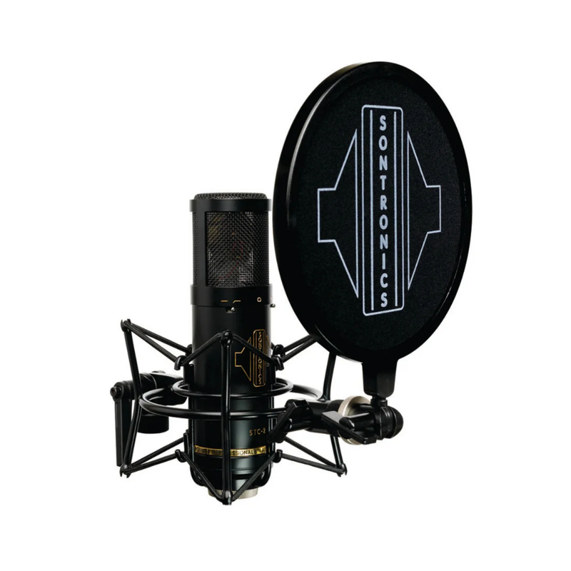 Sontronics STC-2 Pack Large Diaphragm Cardioid Condenser Microphone with Shockmount, Pop Filter, & Cable, Black