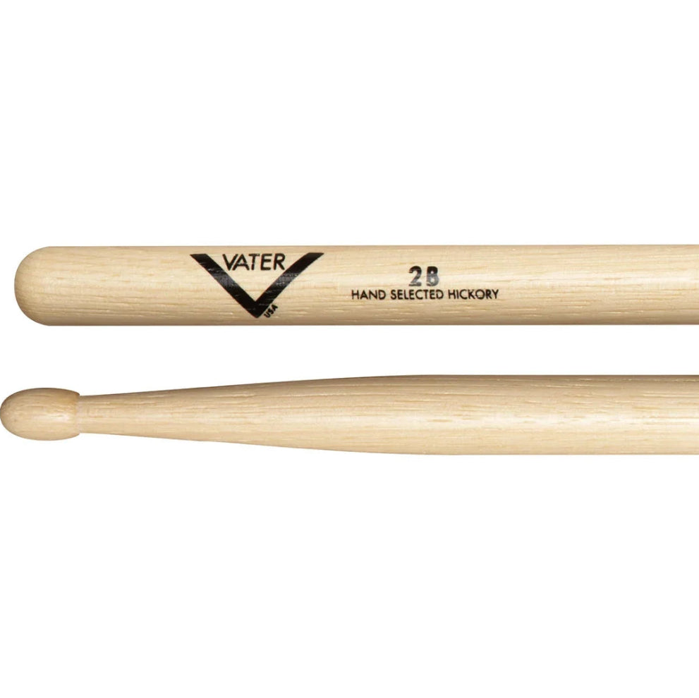 Vater 2B Wood Tip Drumsticks – American Hickory
