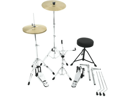 PDP CENTERstage 5-Piece Complete Drum Kit 22", Diamond White Sparkle (Hardware, Cymbals & Throne)