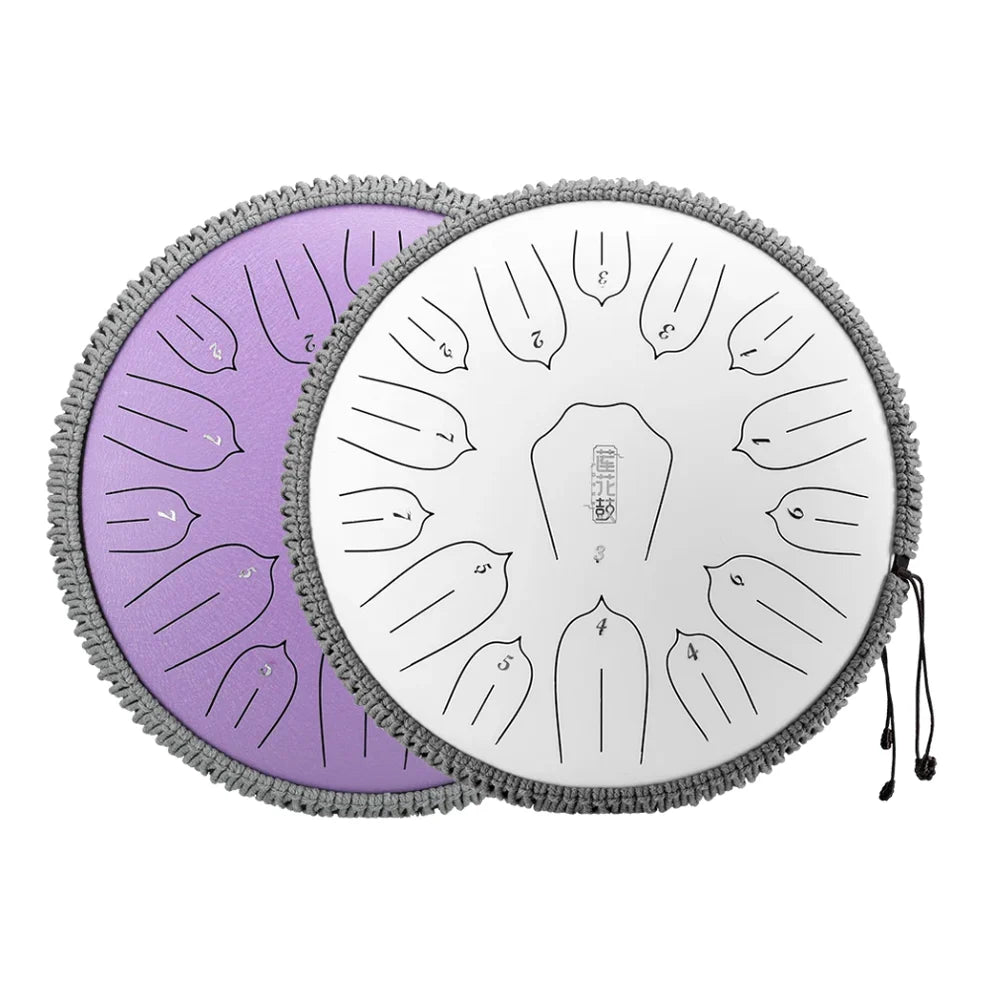 HUASHU THS15-14 Carbon Steel Tongue Drum 14 Inch 15 Notes C Major (2 Colors Available)