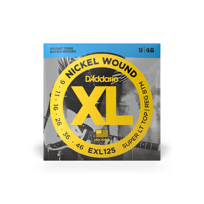 D'Addario 09-46 Super Light Top/Regular Bottom Electric Guitar Strings EXL125