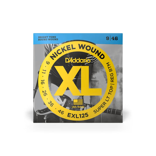D'Addario 09-46 Super Light Top/Regular Bottom Electric Guitar Strings EXL125