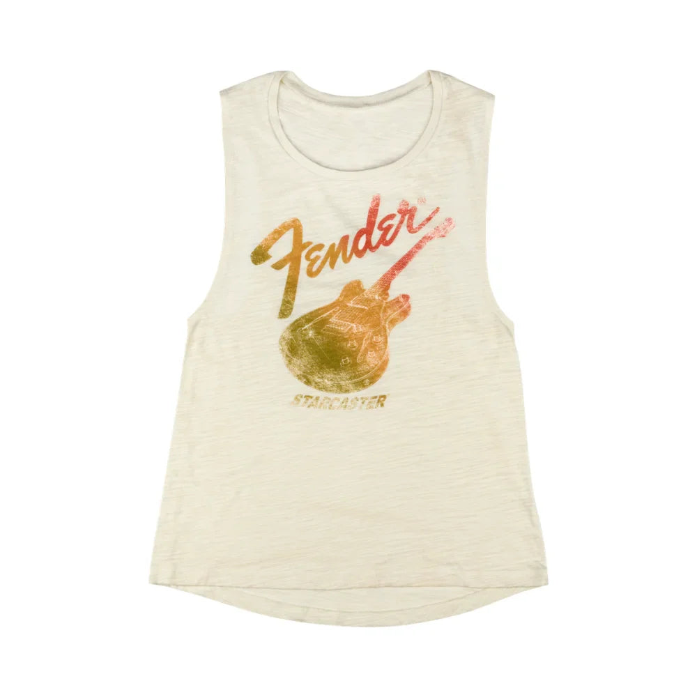 Fender Starcaster Women's Sleeveless T-Shirt, Natural M