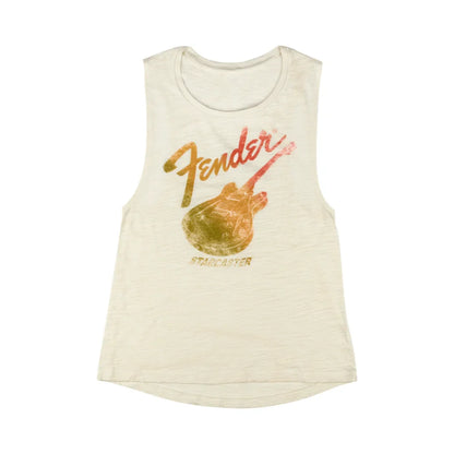 Fender Starcaster Women's Sleeveless T-Shirt, Natural M