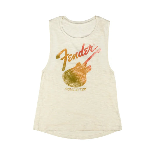 Fender Starcaster Women's Sleeveless T-Shirt, Natural M